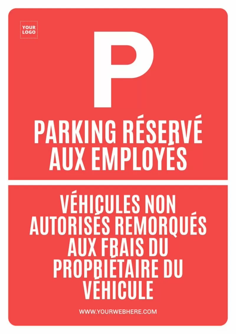 Panneau parking privé réservé aux résidents stationnement interdit