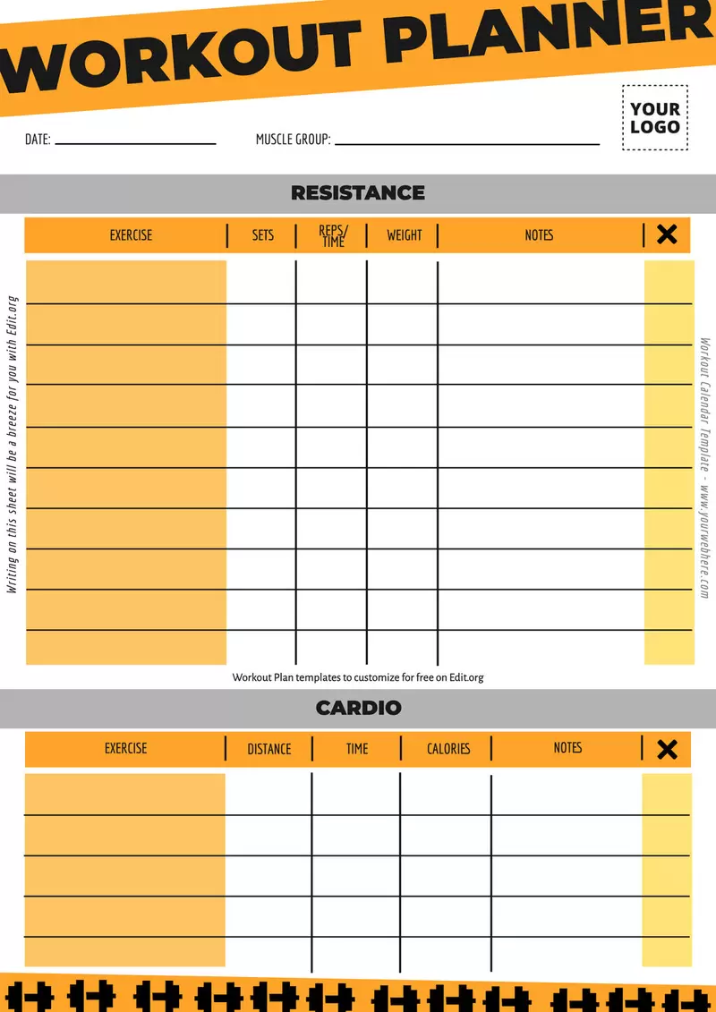 Free Workout Schedule Templates To Print