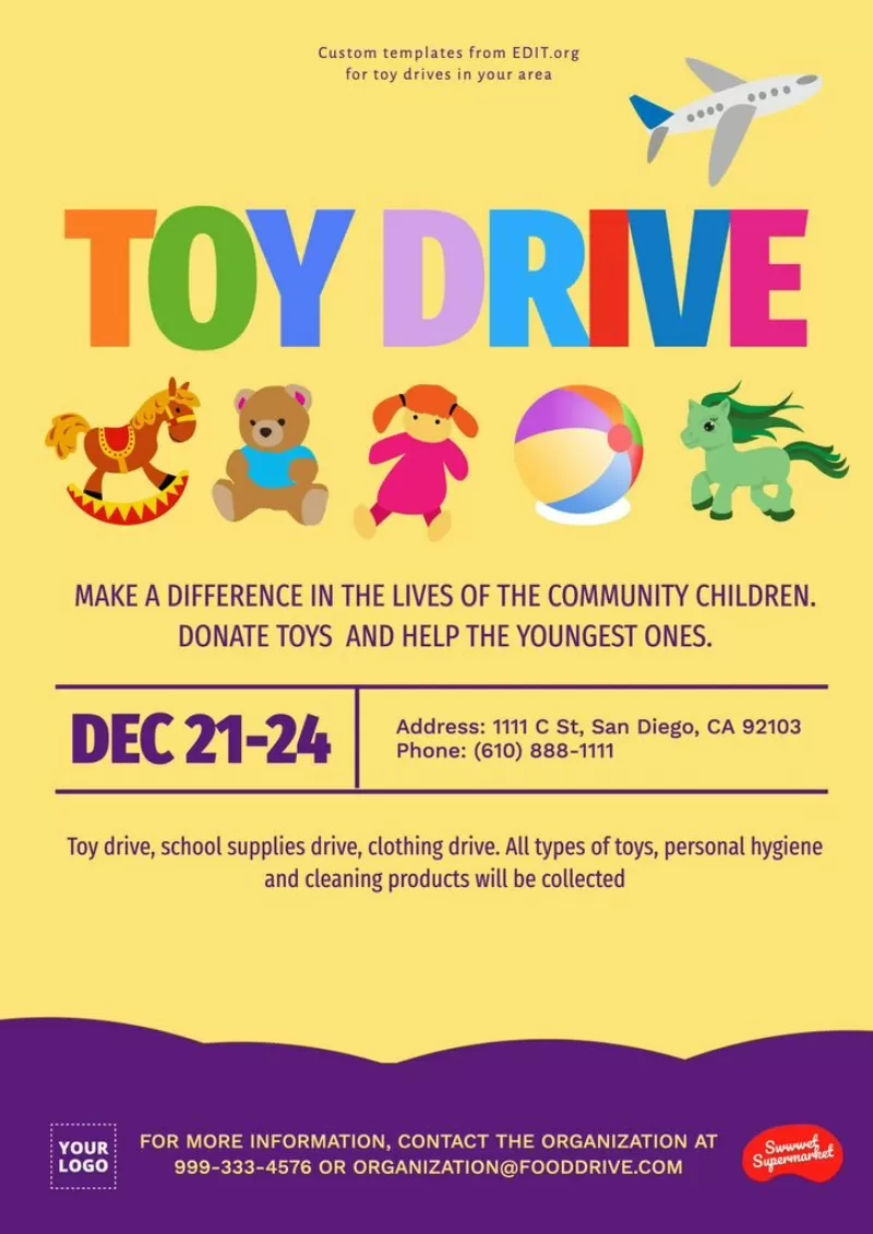 Flyer for donation drive to customize online for free