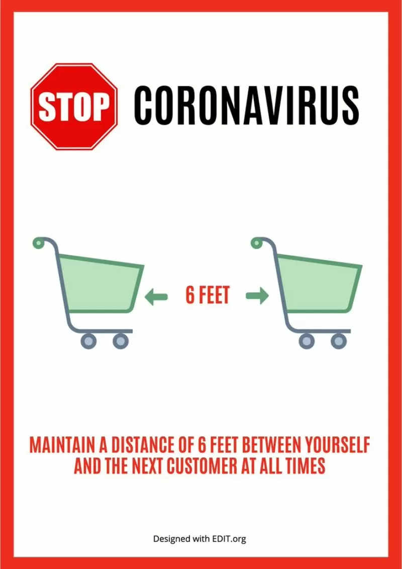 Vorlage Bild Coronavirus Empfehlungen Supermarkt