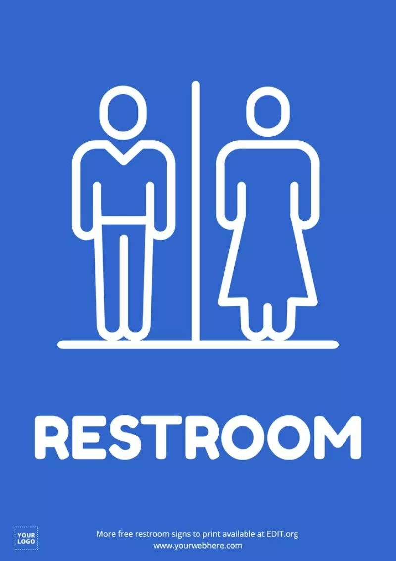 Editable men's and women's restroom sign