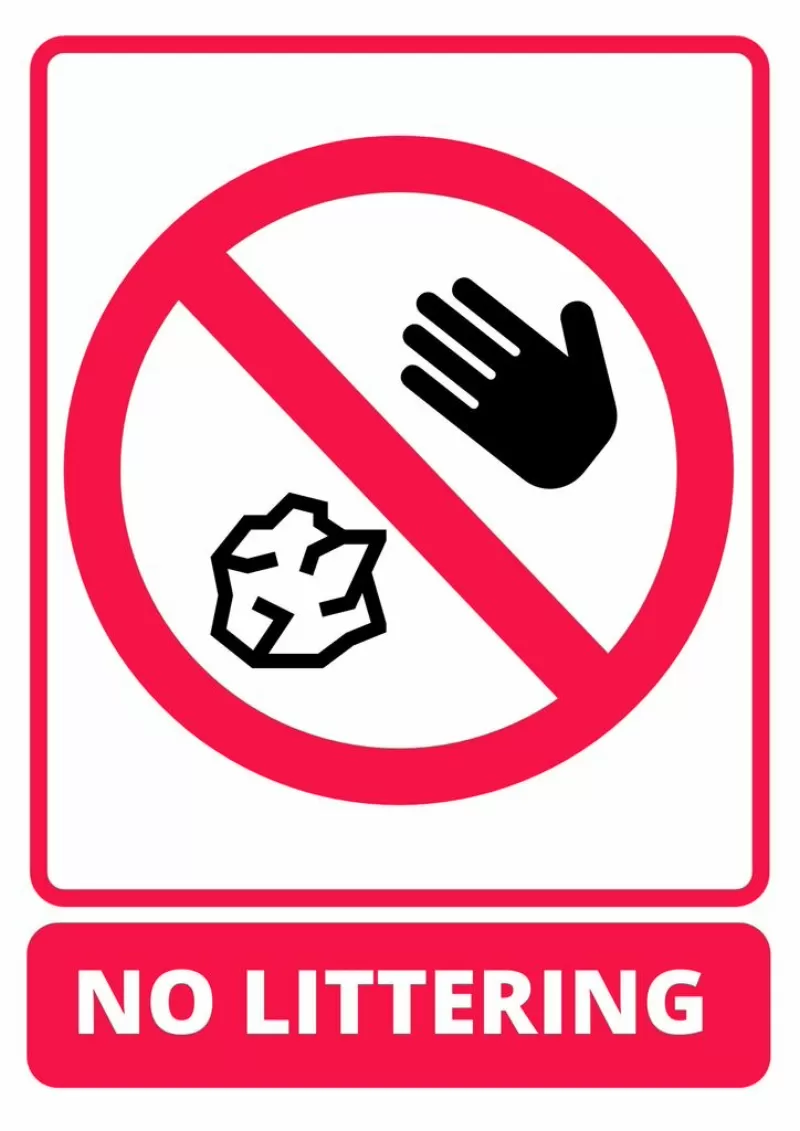 No littering poster easy to edit and ready to print