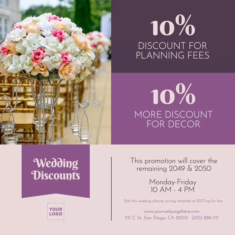 Banners and business cards for wedding planners