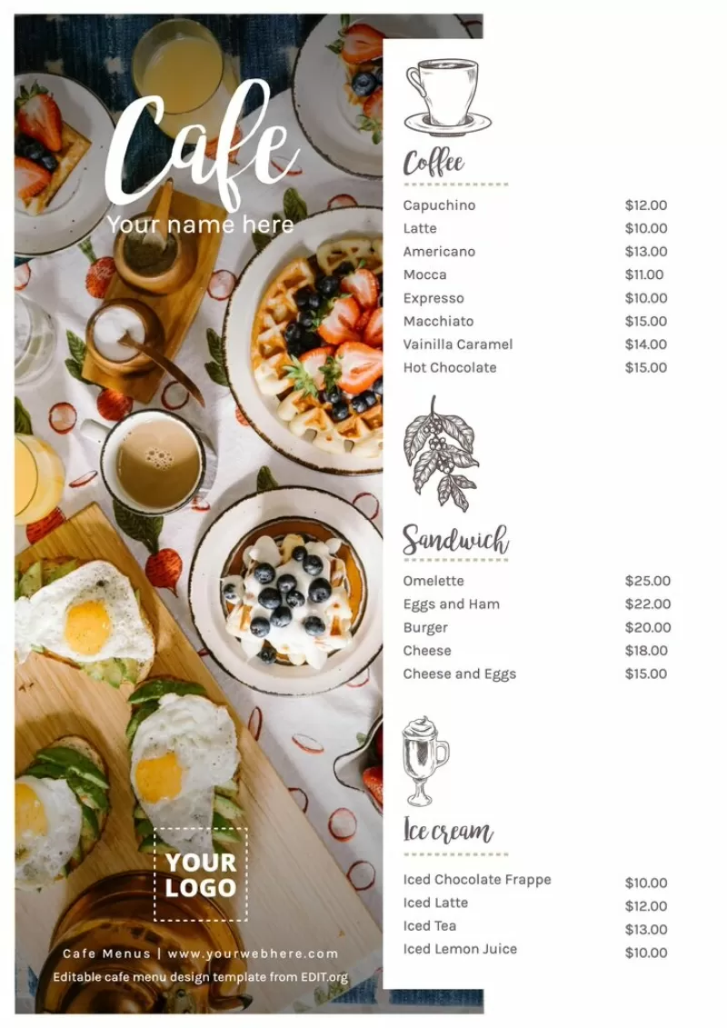 Mini cafe and fruits - Free Online Design
