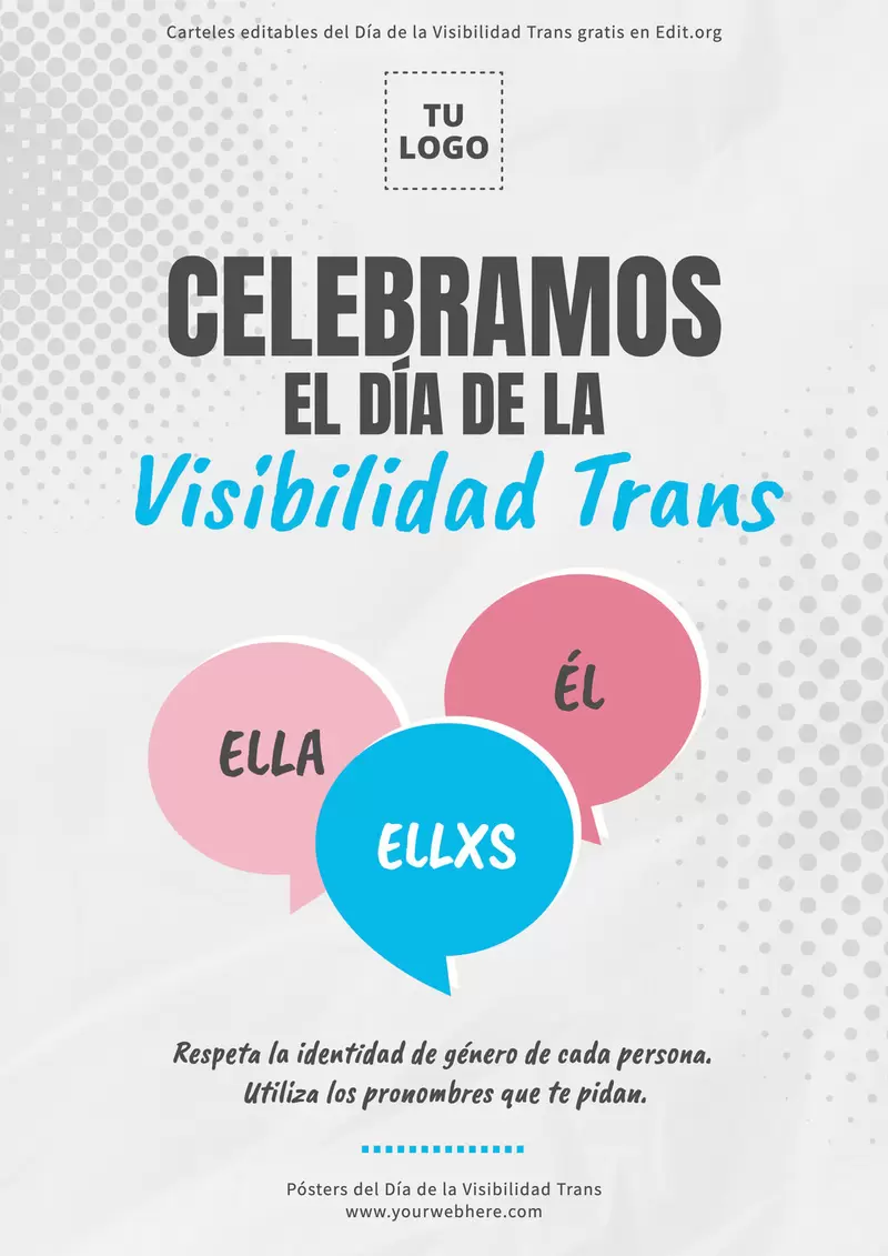 Plantillas grtauitas del Día de la Visibilidad Trans