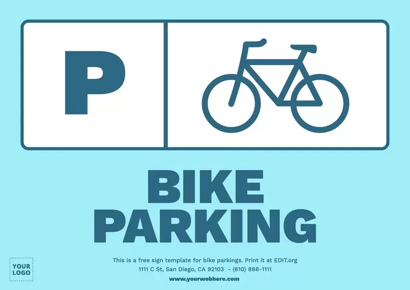 Personalisierbare Vorlage für Fahrradparkplätze