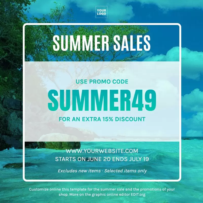 Summer sale template maker and editor online for your business