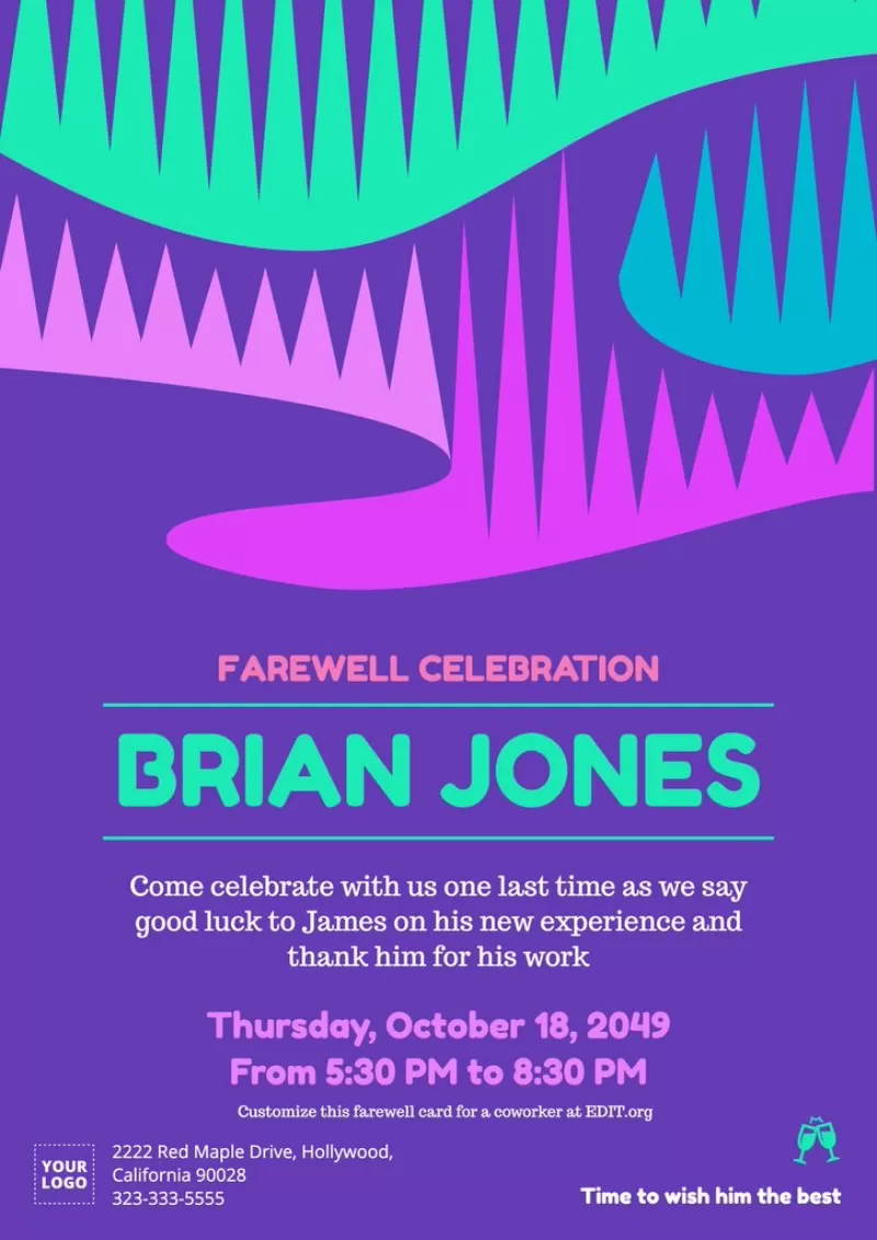 Custom farewell invitation wording