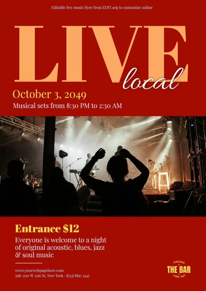Custom live band flyer for pubs