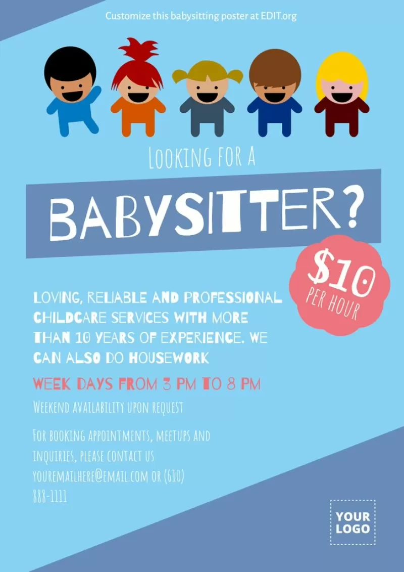 Babysitting Flyer Templates To Edit Online