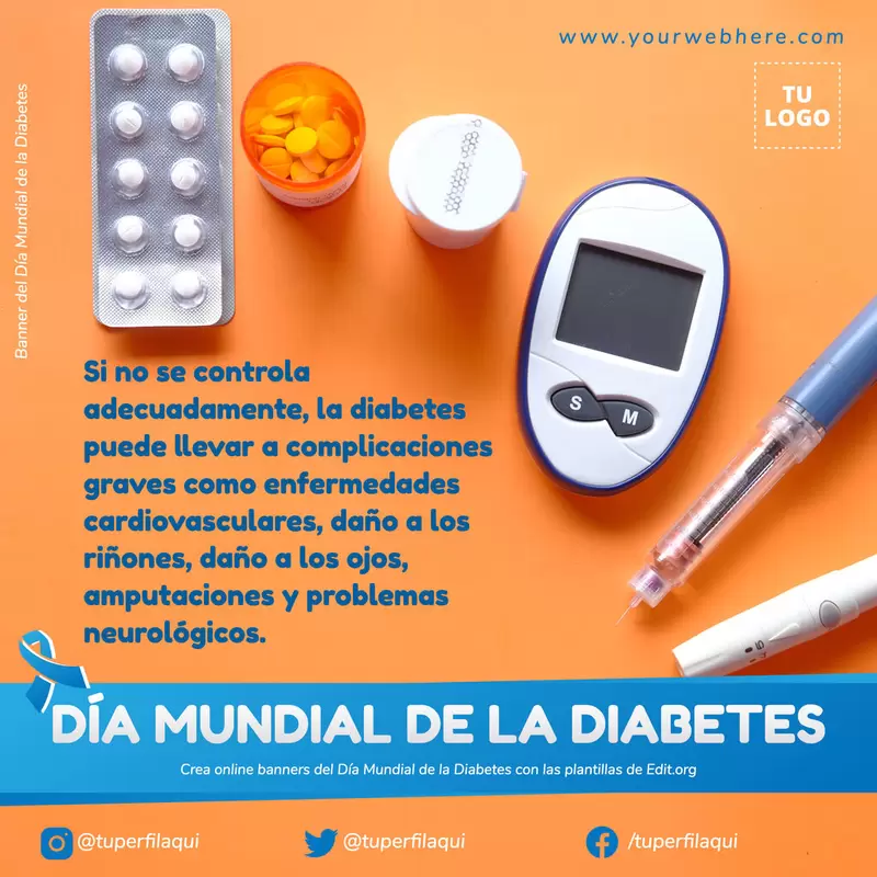 Crea banners del Día Internacional de Diabetes