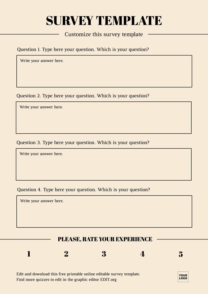 Free Printable Survey Template Nisma Info