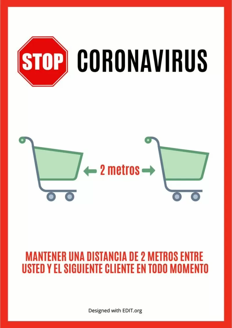 plantilla coronavirus distancia social para supermercados