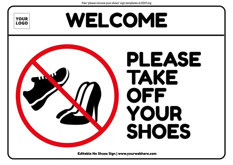 Customizable No shoes beyond this point poster template