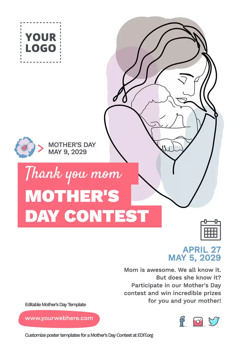 Carteles editables del Día de la Madre online