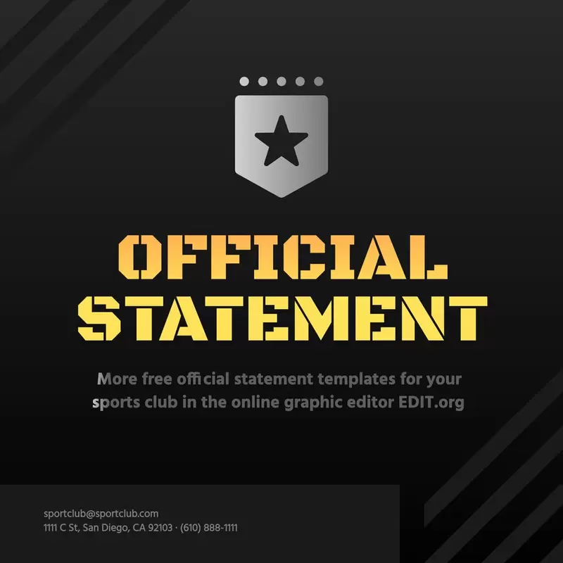 Official Statement template to edit online and post on instagram or twitter