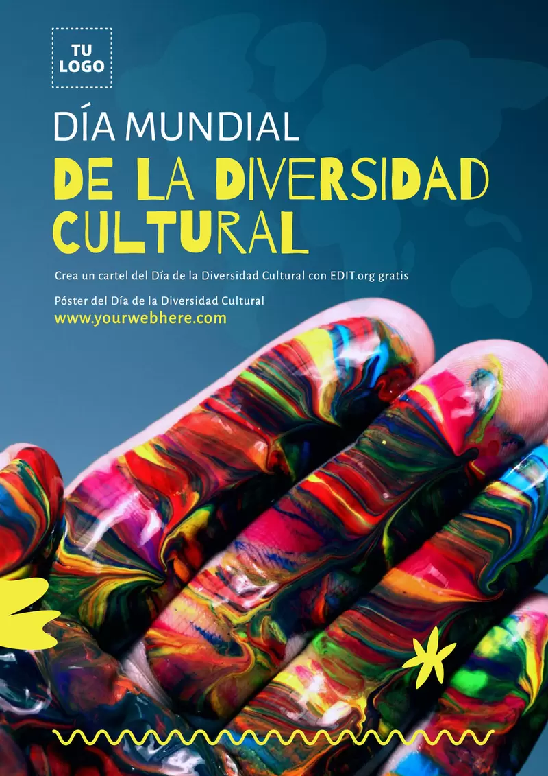 Cartel editable del día de la diversidad cultural para el dialogo y desarrollo