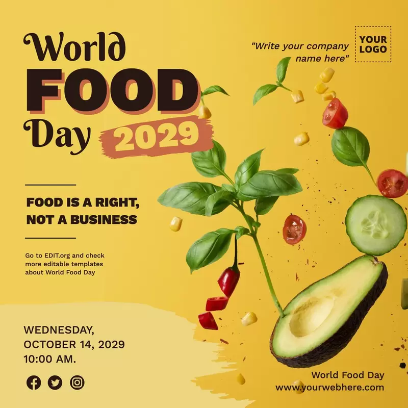 Designs mit Inhalten zum Welternährungstag für Unternehmen