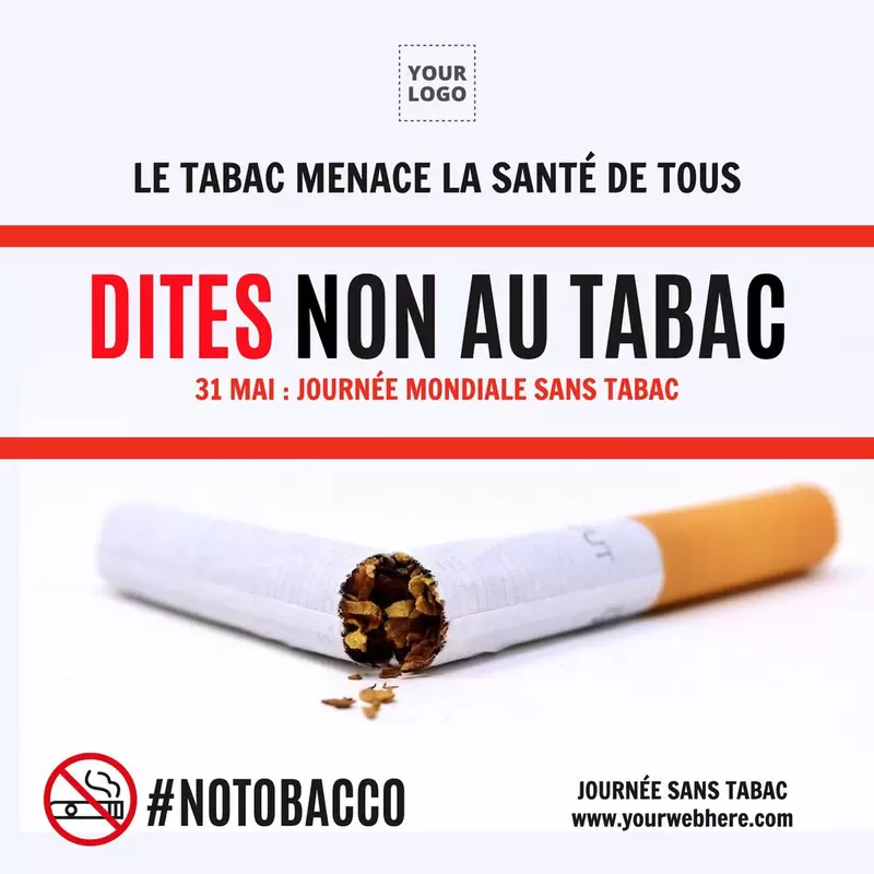 affiche dites non au tabac pour la journée mondiale