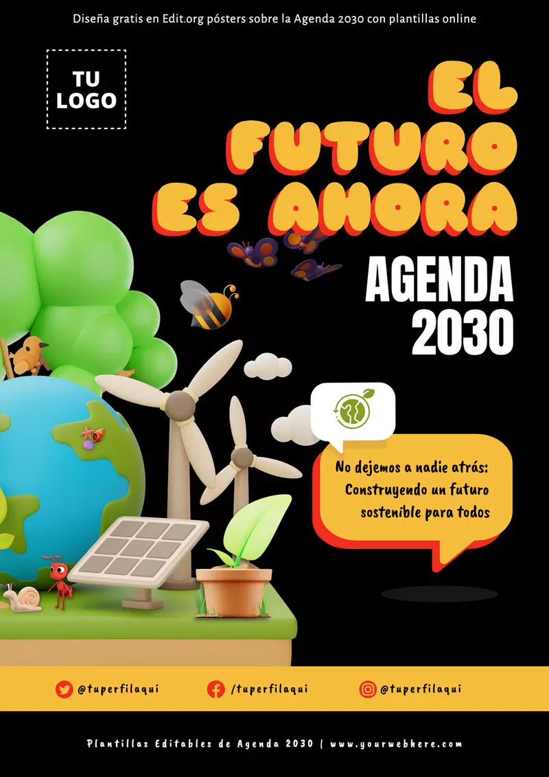 Plantilla cartel Agenda 2030 para personalizar online