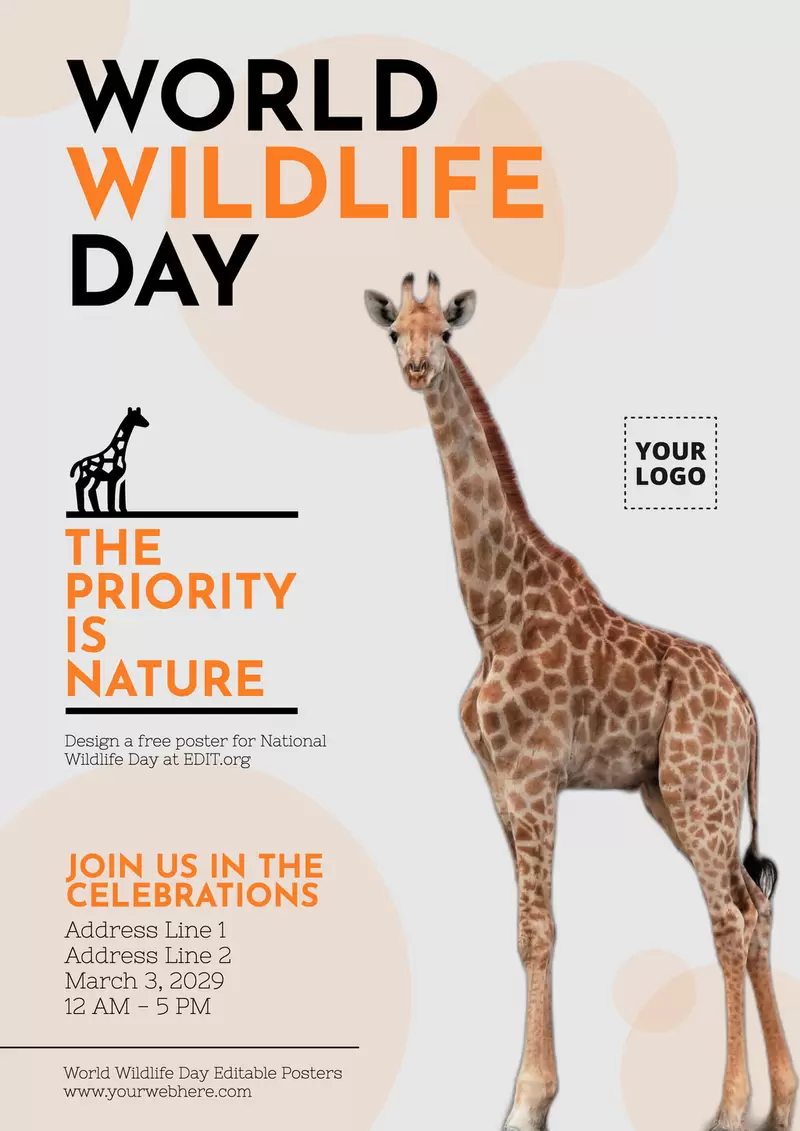 Poster with World Wildlife Day information