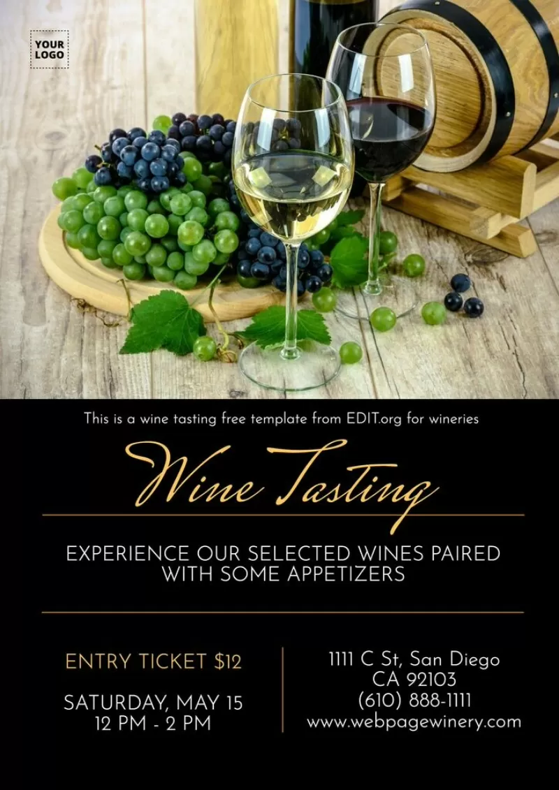 Wine tasting template free for wineries and liquor stores