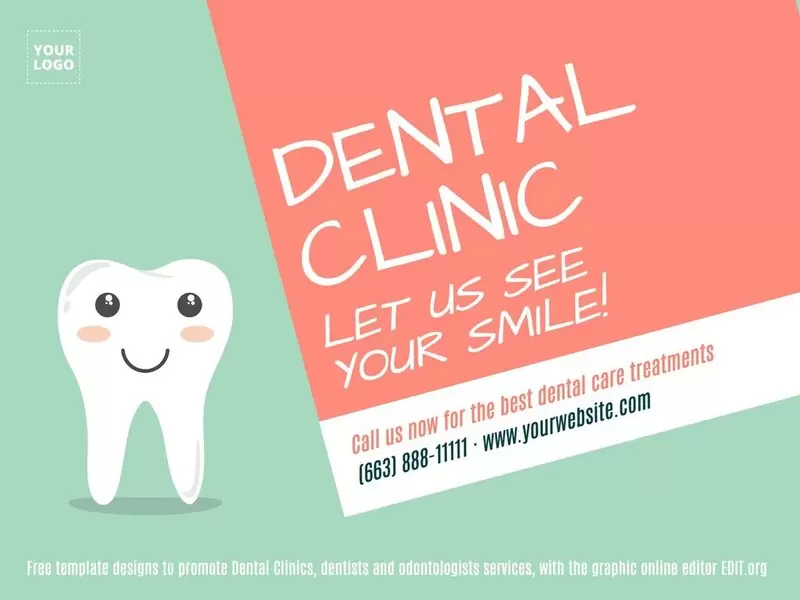 Modelli editabili online per promozione di cliniche dentali