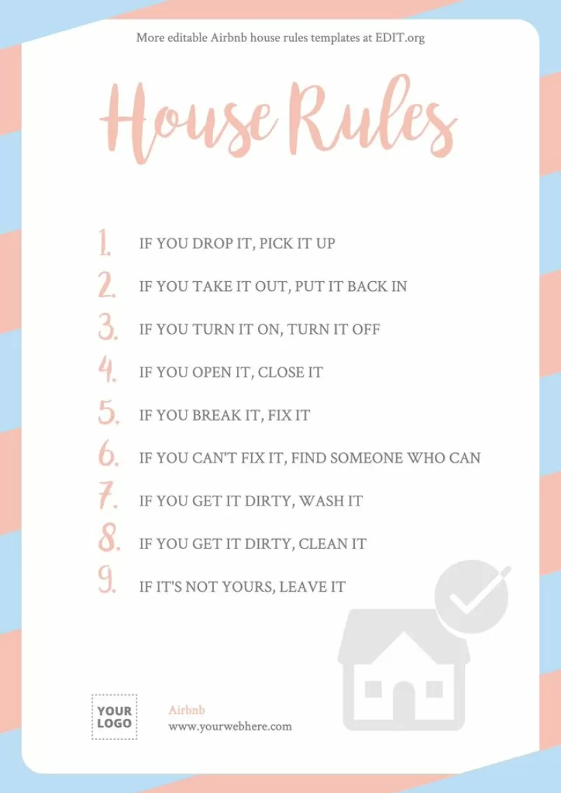 Free house rules poster printable