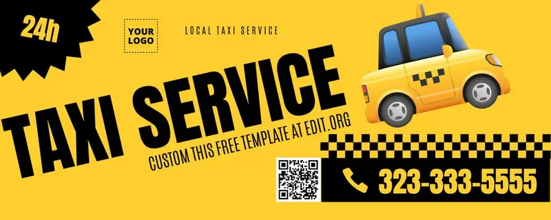 Banner editabile gratuito per la promozione di Servizio Taxi
