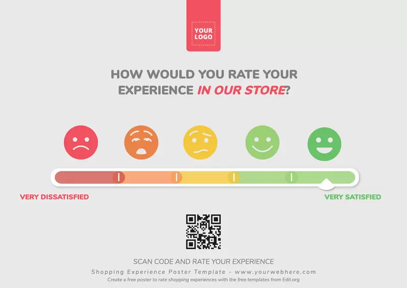 Editable poster of rate your recent experience to edit online