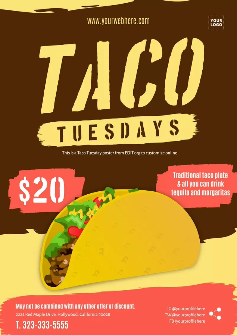 Free taco poster designs to customize online