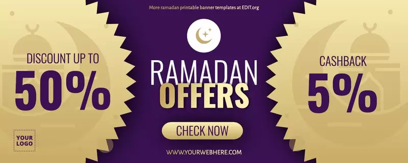 Gratis Ramadan mubarak banner printbaar