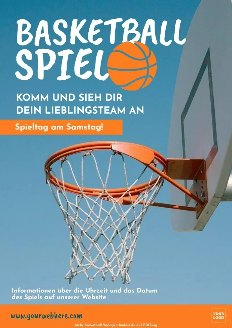Editiere eine kostenlose Basketball Vorlage