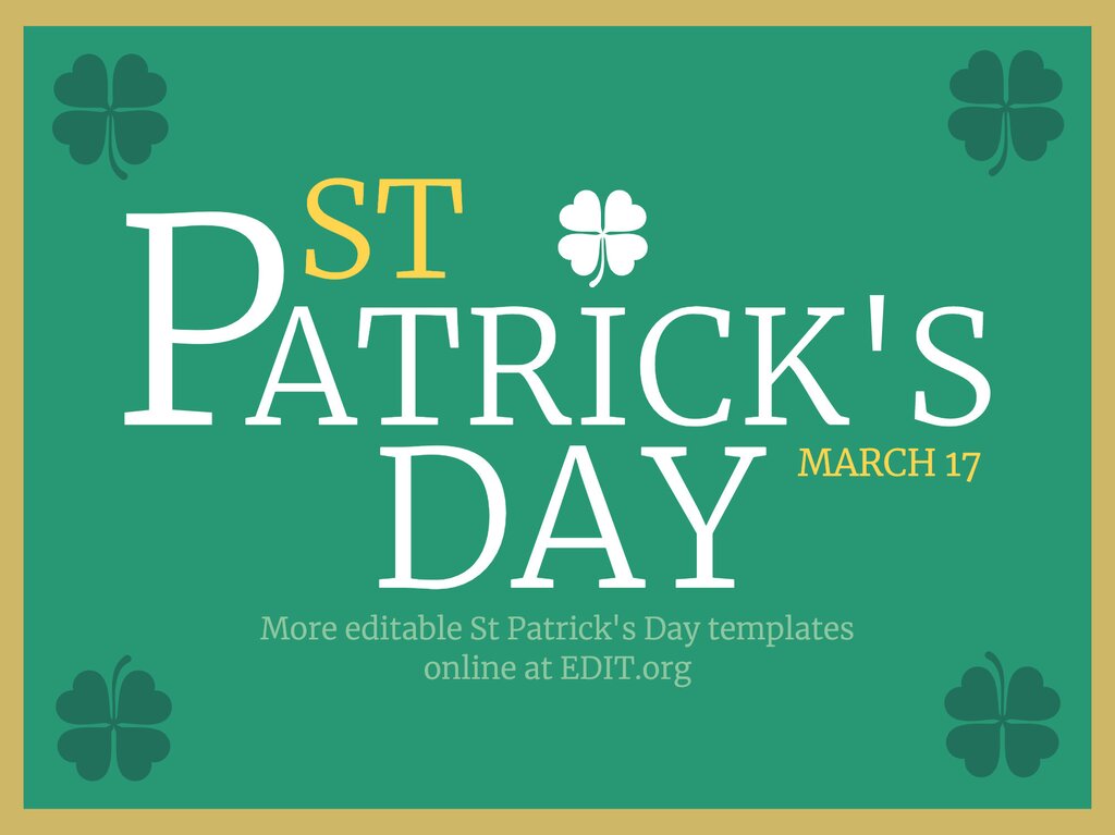 White St Patrick's Day flyer Template