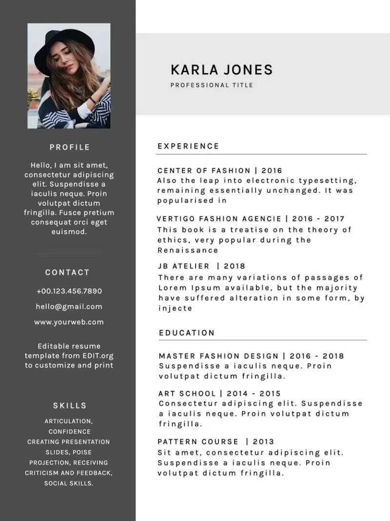 Resume builder online with free editable templates
