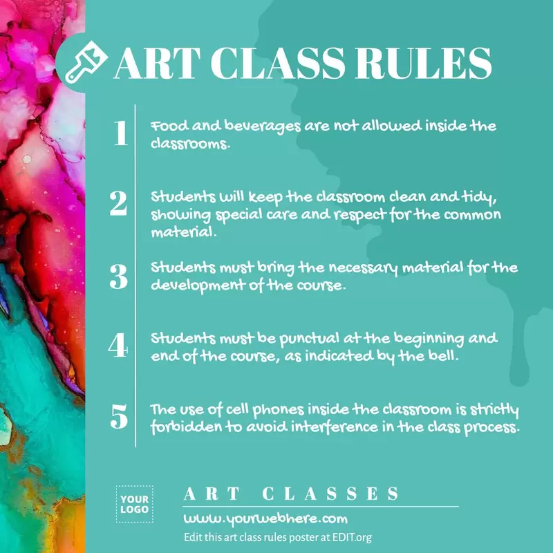 Template for art classes to write the rules