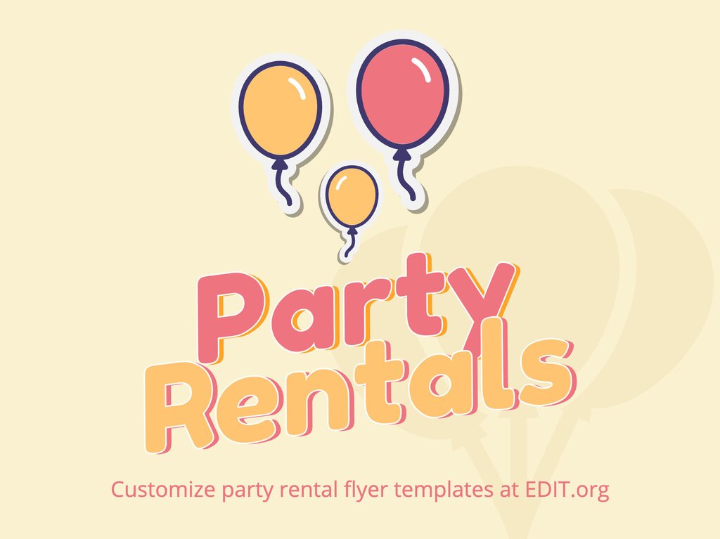 Editable Party Rental Flyers
