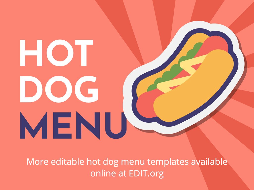 kalf Memoriseren toonhoogte Customizable hot dog menu templates for restaurants