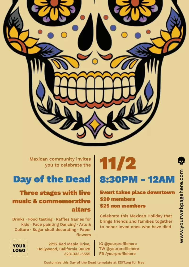 Customize Day of the Dead / Día de los Muertos posters
