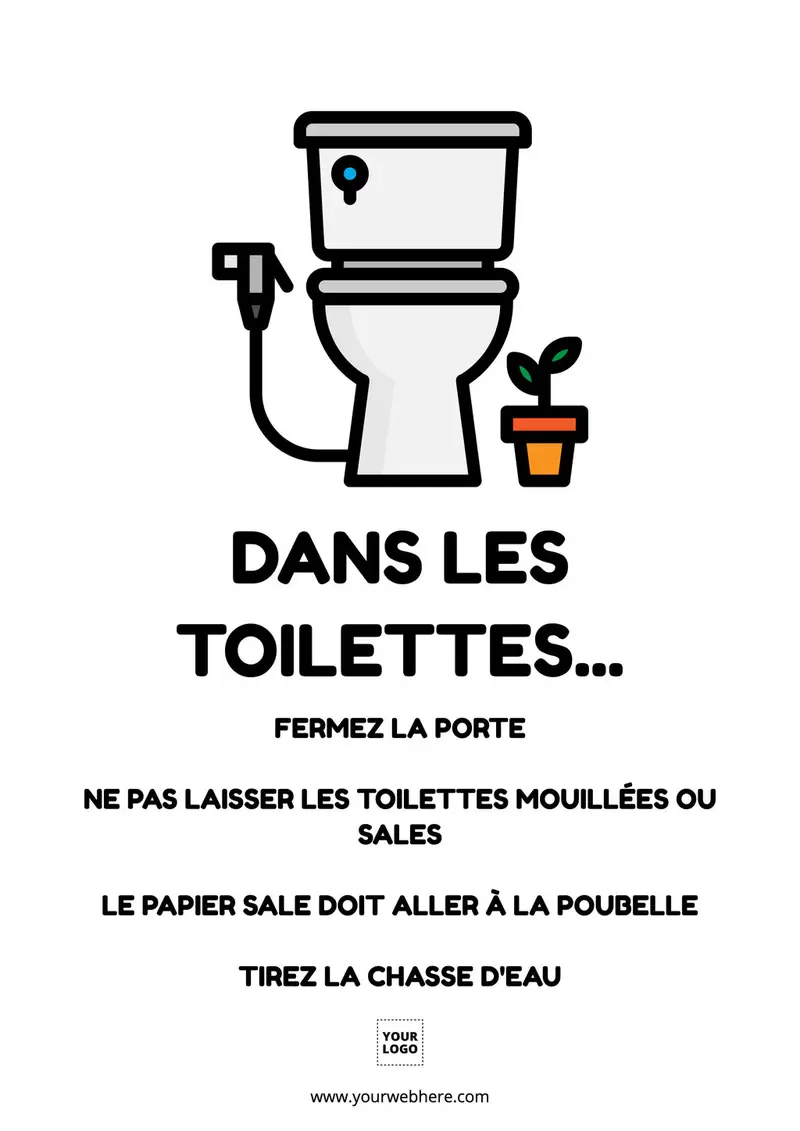 Modèle D'affiche de Toilettes de Toilettes