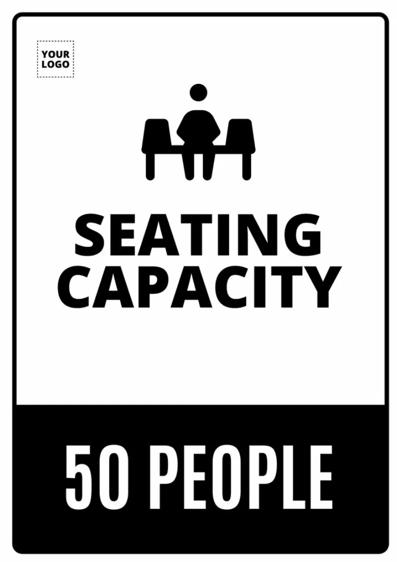Modello di locandina per la capacità dei posti a sedere