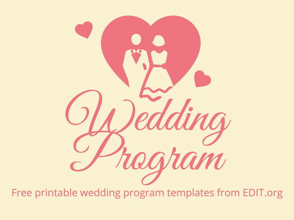 Wedding program template designs to edit online