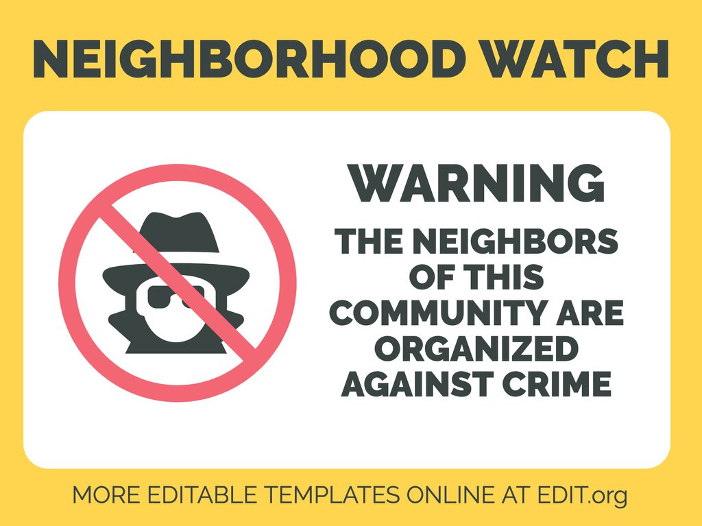 Create online warning Neighborhood Watch signs