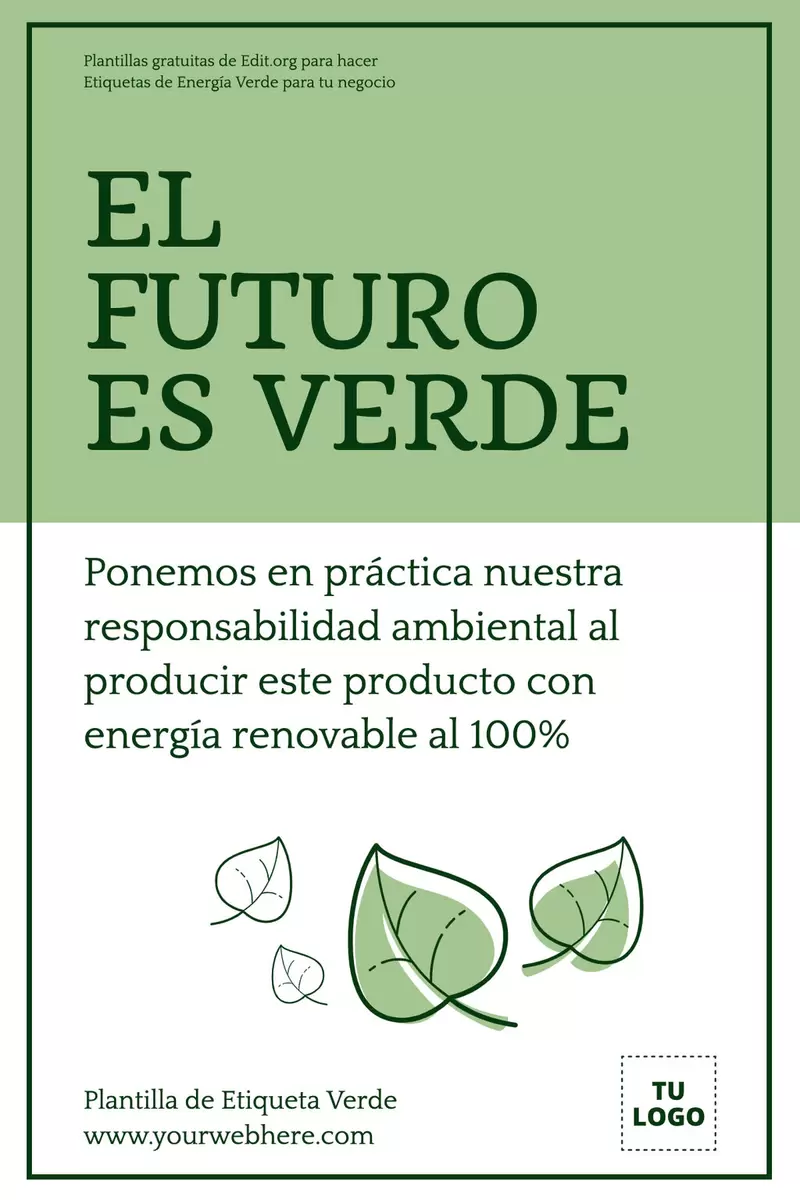 Personaliza gratis etiquetas de energía verde para productos