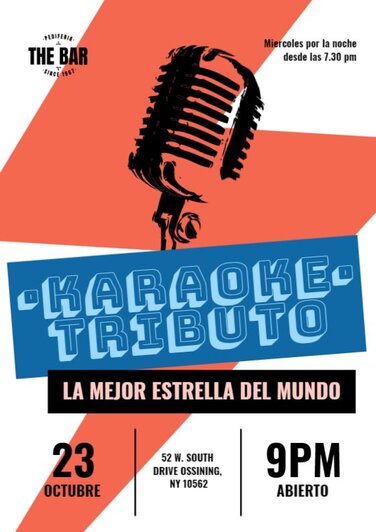 Flyers para fiestas de Karaoke editables