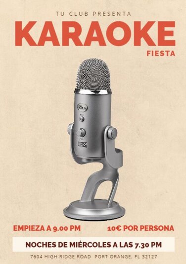 Flyers para fiestas de Karaoke editables