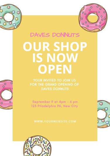 Edit a template for your grand opening
