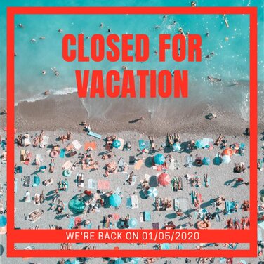 Edite seu design de fechado para férias
