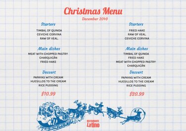Edytuj szablon menu świątecznego