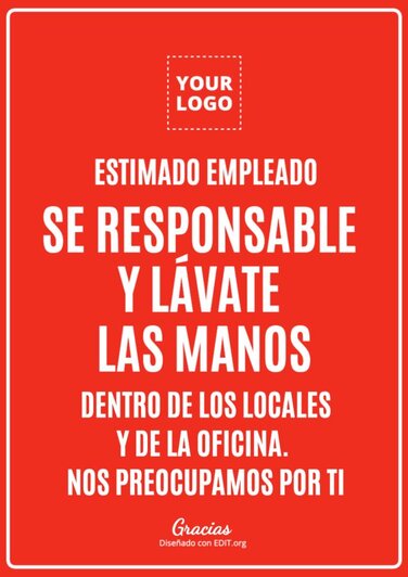 Edita un cartel de gel hidroalcohólico
